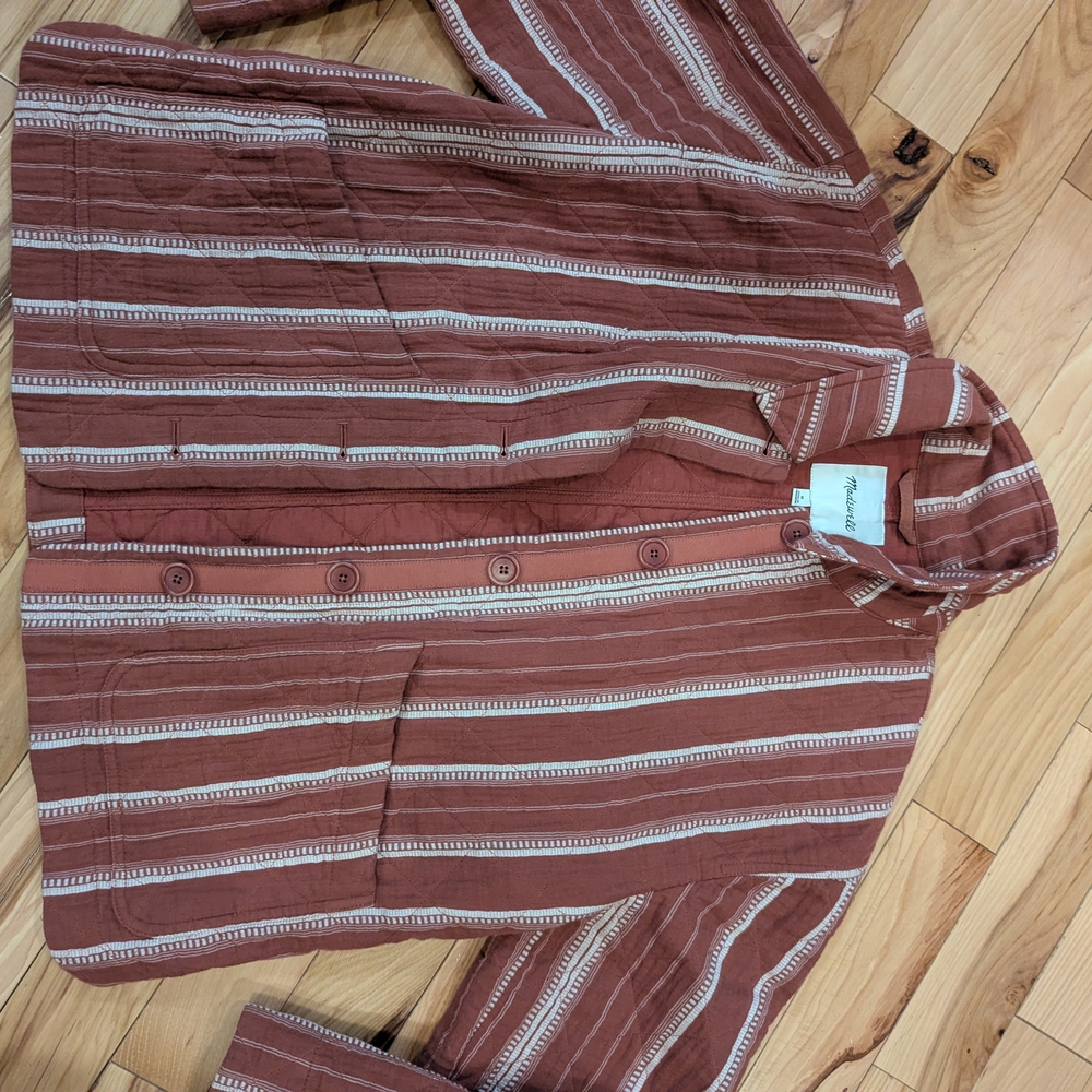 Madewell Rust and Cream Striped Jacket